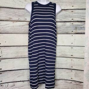 Old Navy Navy White Striped Tank Midi Dress Size XL